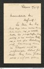 Nachlass Franz Steindachner, Brief von N. Post an Franz Steindachner (30.04.1907), Inv.Nr. 404.08, Seite 1